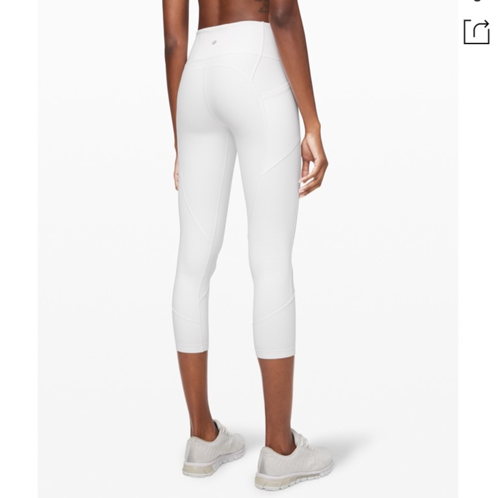 Lululemon White All The Right Places Crop 23"